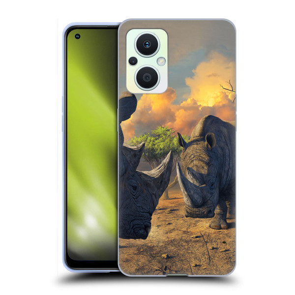 Vincent Hie Key Art Rhino Stand Off Soft Gel Case for OPPO Reno8 Lite