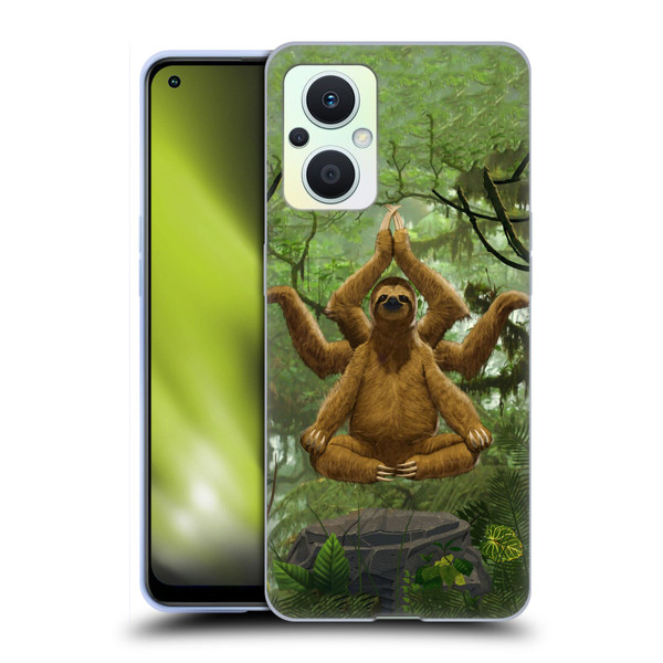 Vincent Hie Key Art Zen Sloth Soft Gel Case for OPPO Reno8 Lite