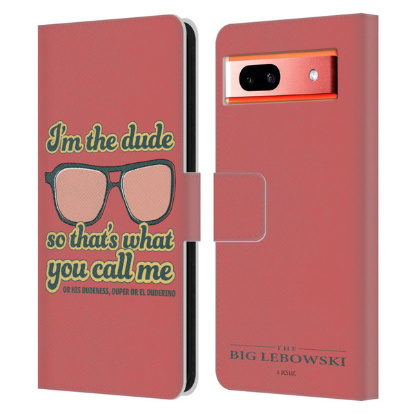 The Big Lebowski Retro I'm The Dude Leather Book Wallet Case Cover For Google Pixel 7a