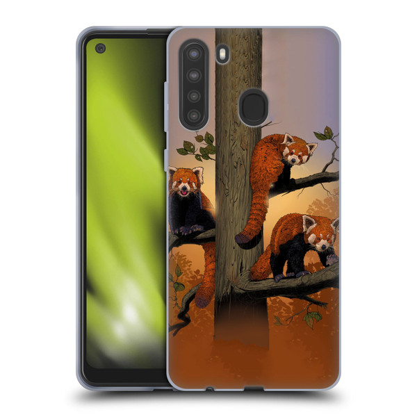 Vincent Hie Key Art Red Pandas Soft Gel Case for Samsung Galaxy A21 (2020)