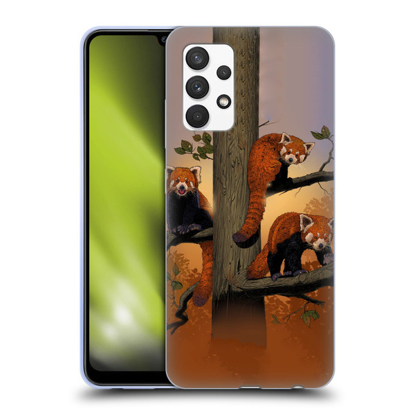 Vincent Hie Key Art Red Pandas Soft Gel Case for Samsung Galaxy A32 (2021)