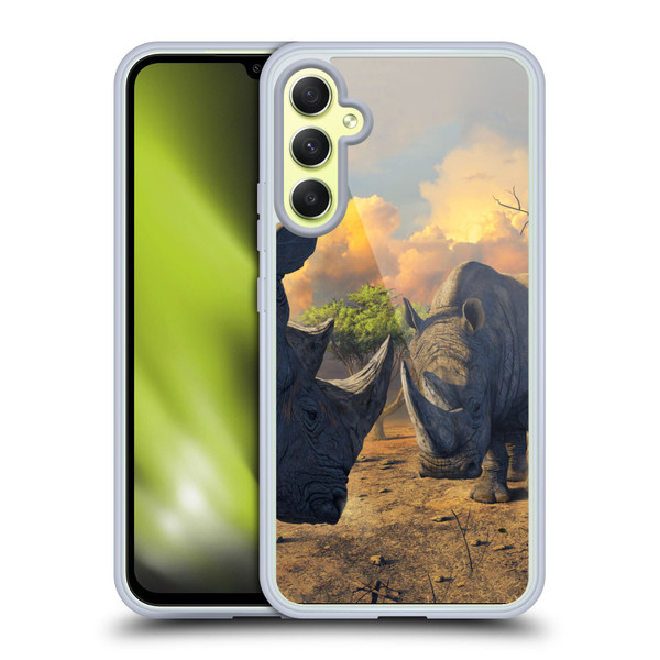 Vincent Hie Key Art Rhino Stand Off Soft Gel Case for Samsung Galaxy A34 5G