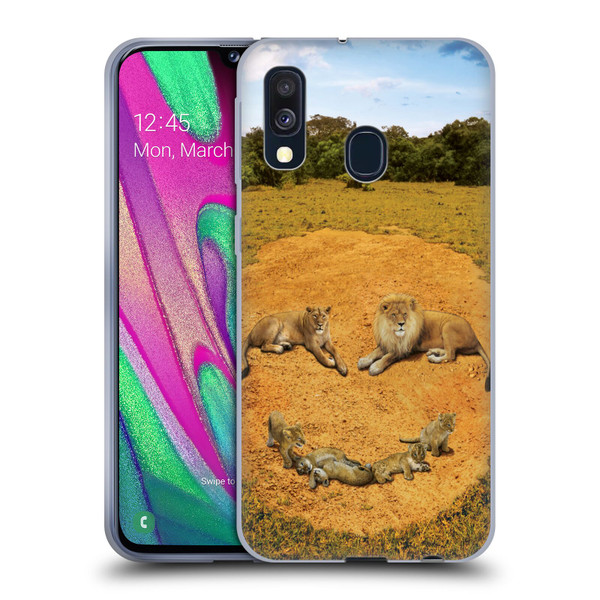 Vincent Hie Key Art A Lion Happiness Soft Gel Case for Samsung Galaxy A40 (2019)