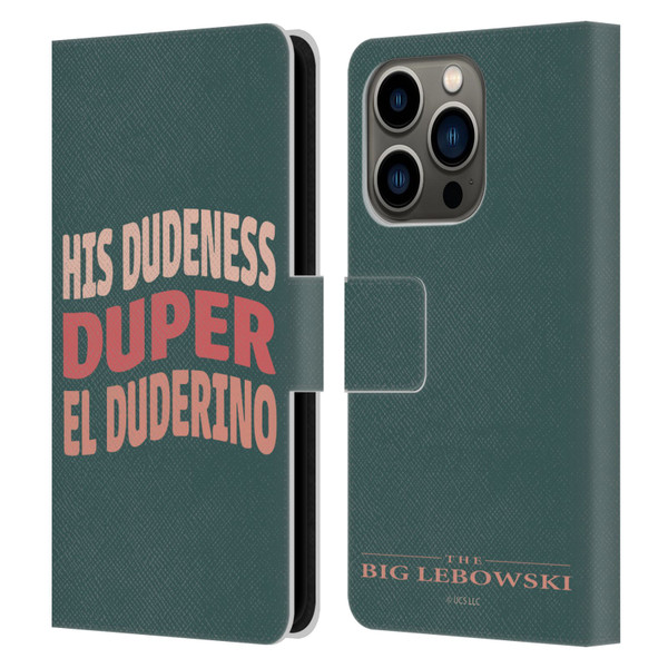 The Big Lebowski Retro El Duderino Leather Book Wallet Case Cover For Apple iPhone 14 Pro