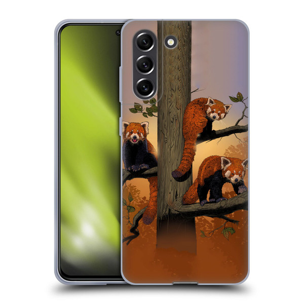 Vincent Hie Key Art Red Pandas Soft Gel Case for Samsung Galaxy S21 FE 5G