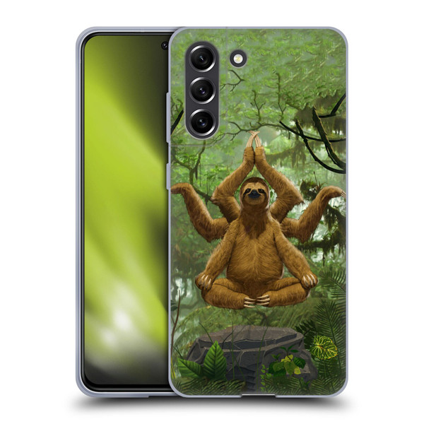 Vincent Hie Key Art Zen Sloth Soft Gel Case for Samsung Galaxy S21 FE 5G