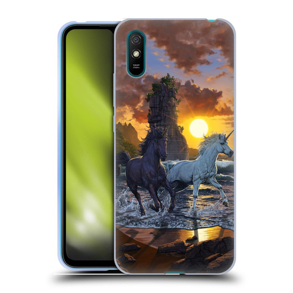 Vincent Hie Key Art Unicorns On The Beach Soft Gel Case for Xiaomi Redmi 9A / Redmi 9AT