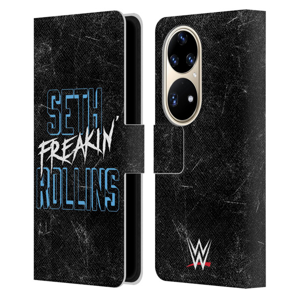 WWE Seth Rollins Logotype Leather Book Wallet Case Cover For Huawei P50 Pro