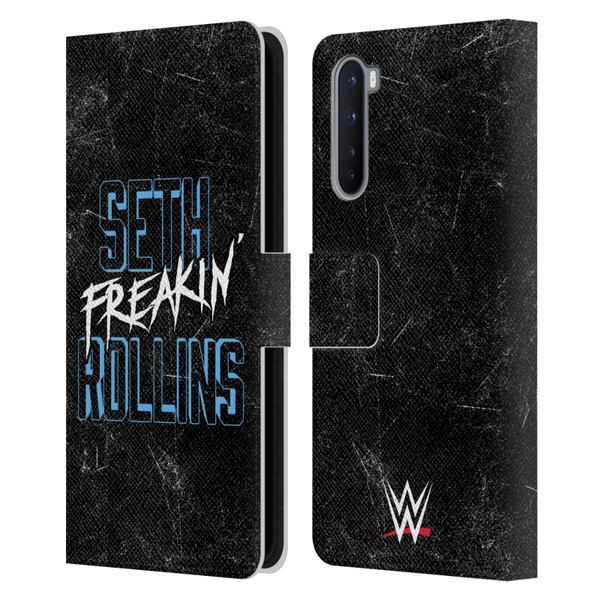 WWE Seth Rollins Logotype Leather Book Wallet Case Cover For OnePlus Nord 5G