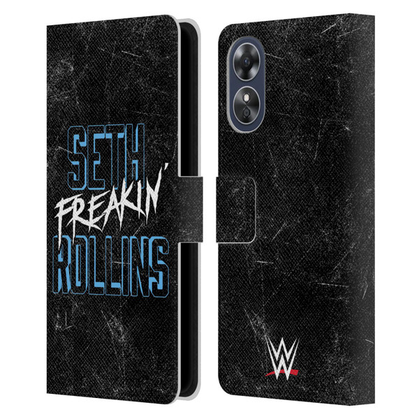 WWE Seth Rollins Logotype Leather Book Wallet Case Cover For OPPO A17