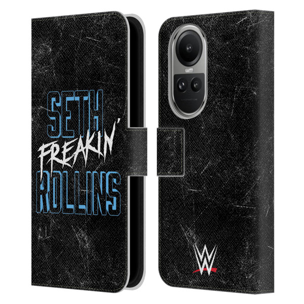 WWE Seth Rollins Logotype Leather Book Wallet Case Cover For OPPO Reno10 5G / Reno10 Pro 5G