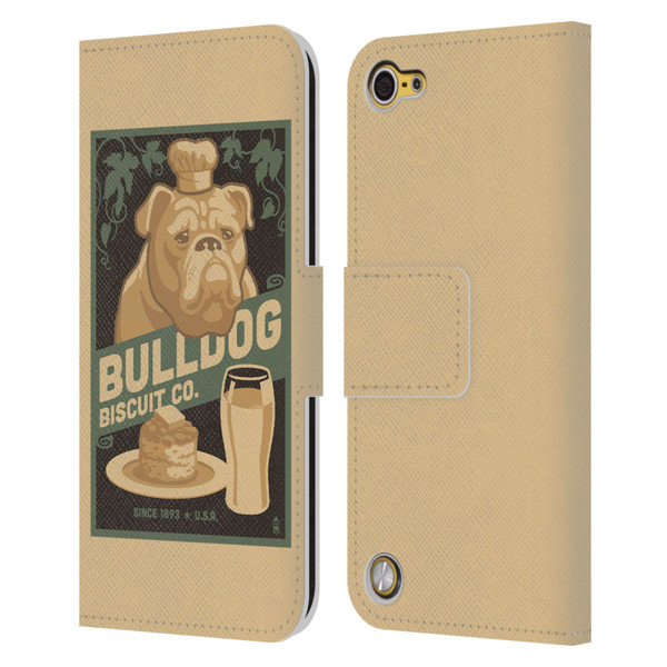 Lantern Press Dog Collection Bulldog Leather Book Wallet Case Cover For Apple iPod Touch 5G 5th Gen