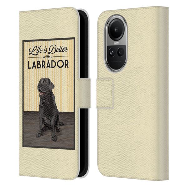 Lantern Press Dog Collection Labrador Leather Book Wallet Case Cover For OPPO Reno10 5G / Reno10 Pro 5G