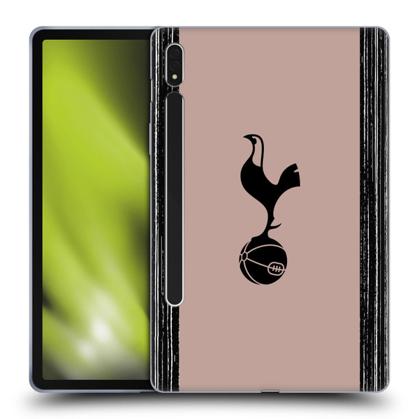 Tottenham Hotspur F.C. 2023/24 Badge Black And Taupe Soft Gel Case for Samsung Galaxy Tab S8