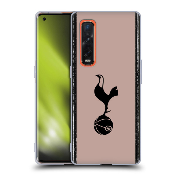 Tottenham Hotspur F.C. 2023/24 Badge Black And Taupe Soft Gel Case for OPPO Find X2 Pro 5G