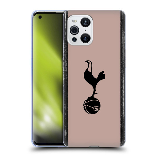 Tottenham Hotspur F.C. 2023/24 Badge Black And Taupe Soft Gel Case for OPPO Find X3 / Pro