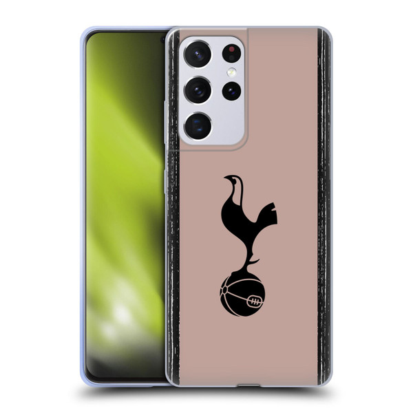 Tottenham Hotspur F.C. 2023/24 Badge Black And Taupe Soft Gel Case for Samsung Galaxy S21 Ultra 5G