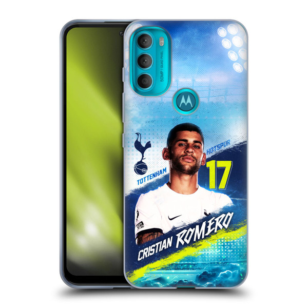 Tottenham Hotspur F.C. 2023/24 First Team Cristian Romero Soft Gel Case for Motorola Moto G71 5G