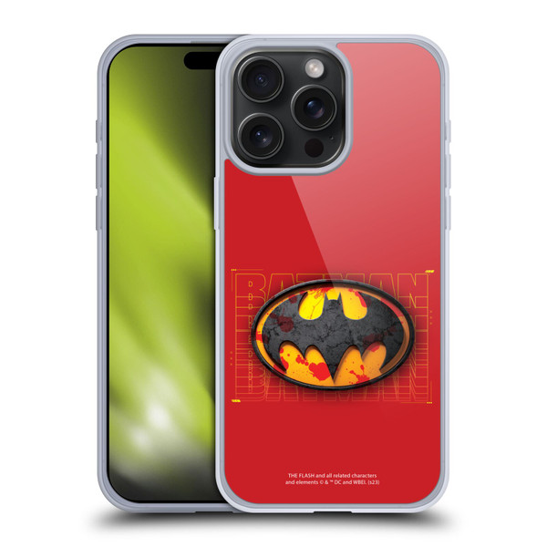 The Flash 2023 Graphics Batman Logo Soft Gel Case for Apple iPhone 15 Pro Max