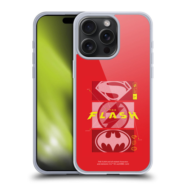 The Flash 2023 Graphics Superhero Logos Soft Gel Case for Apple iPhone 15 Pro Max