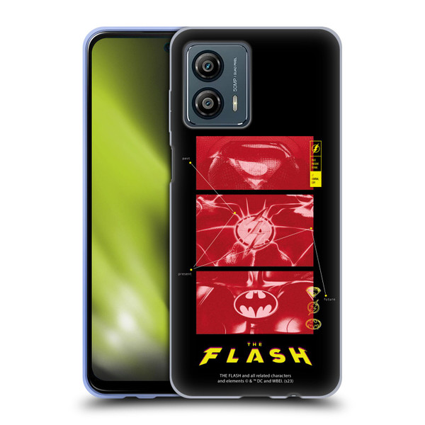 The Flash 2023 Graphics Suit Logos Soft Gel Case for Motorola Moto G53 5G