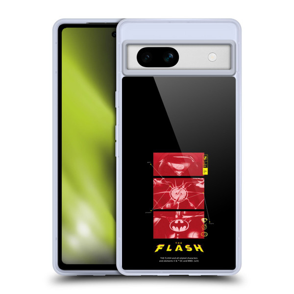 The Flash 2023 Graphics Suit Logos Soft Gel Case for Google Pixel 7a