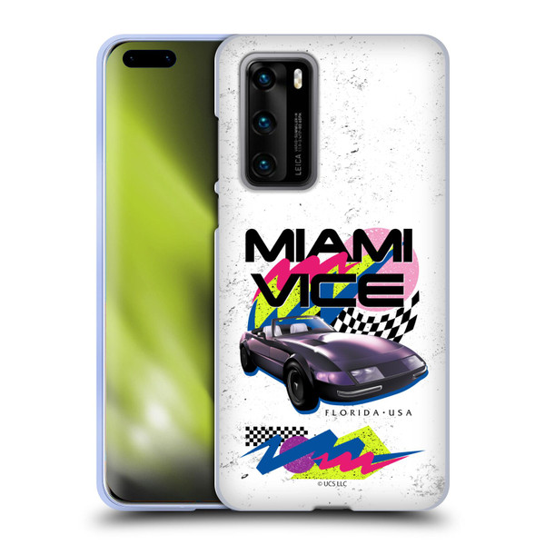 Miami Vice Art Car Soft Gel Case for Huawei P40 5G