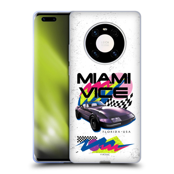 Miami Vice Art Car Soft Gel Case for Huawei Mate 40 Pro 5G