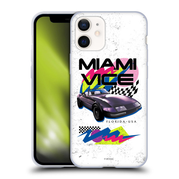 Miami Vice Art Car Soft Gel Case for Apple iPhone 12 Mini