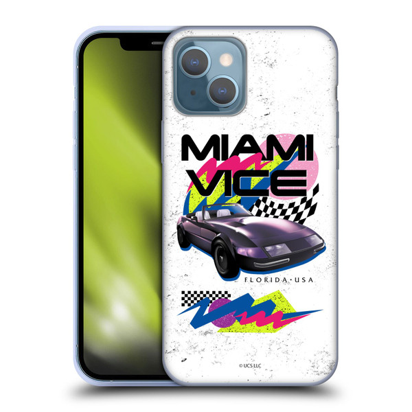 Miami Vice Art Car Soft Gel Case for Apple iPhone 13