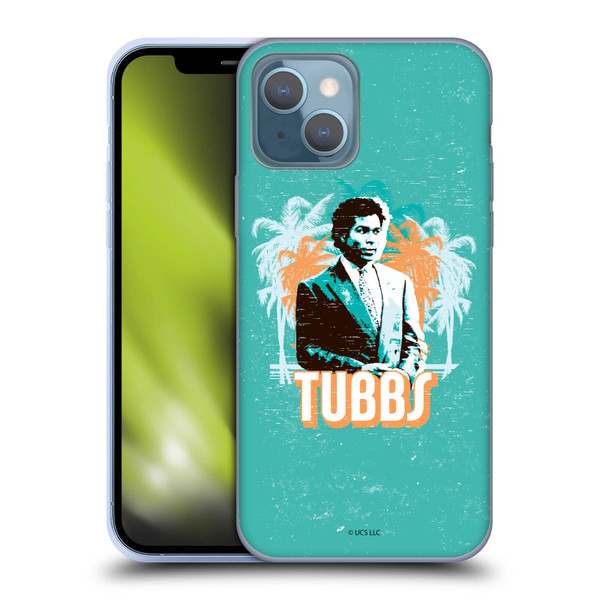 Miami Vice Art Tubbs And Palm Tree Scenery Soft Gel Case for Apple iPhone 13