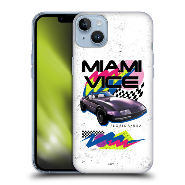 Miami Vice Art Car Soft Gel Case for Apple iPhone 14 Plus
