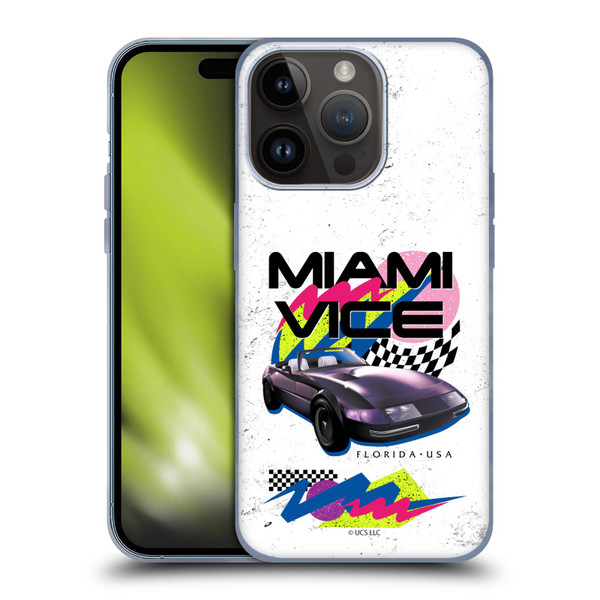 Miami Vice Art Car Soft Gel Case for Apple iPhone 15 Pro