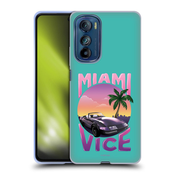 Miami Vice Art Sunset Car Soft Gel Case for Motorola Edge 30