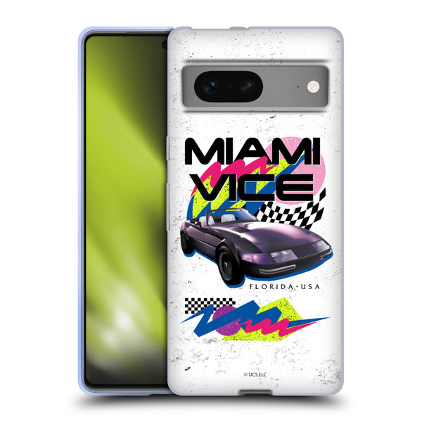 Miami Vice Art Car Soft Gel Case for Google Pixel 7