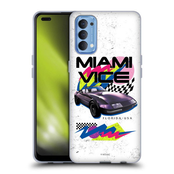 Miami Vice Art Car Soft Gel Case for OPPO Reno 4 5G