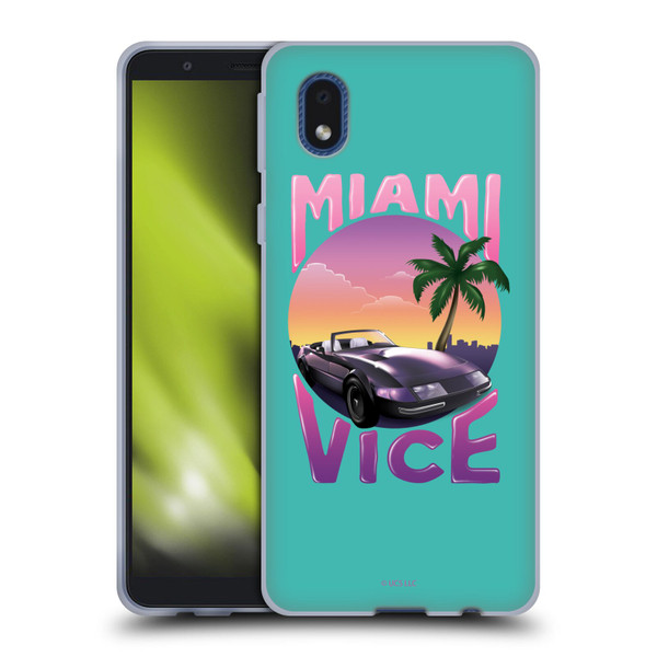Miami Vice Art Sunset Car Soft Gel Case for Samsung Galaxy A01 Core (2020)