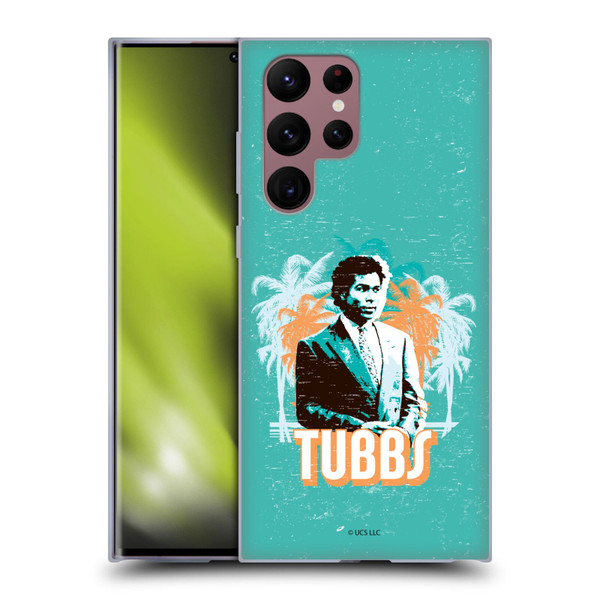 Miami Vice Art Tubbs And Palm Tree Scenery Soft Gel Case for Samsung Galaxy S22 Ultra 5G