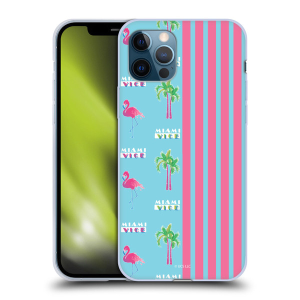 Miami Vice Graphics Half Stripes Pattern Soft Gel Case for Apple iPhone 12 / iPhone 12 Pro