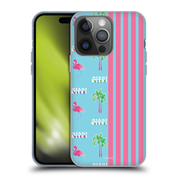 Miami Vice Graphics Half Stripes Pattern Soft Gel Case for Apple iPhone 14 Pro
