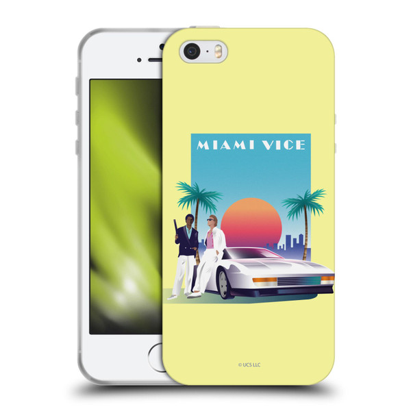 Miami Vice Graphics Poster Soft Gel Case for Apple iPhone 5 / 5s / iPhone SE 2016