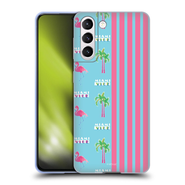 Miami Vice Graphics Half Stripes Pattern Soft Gel Case for Samsung Galaxy S21 5G