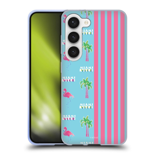 Miami Vice Graphics Half Stripes Pattern Soft Gel Case for Samsung Galaxy S23 5G