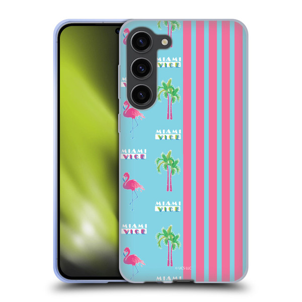 Miami Vice Graphics Half Stripes Pattern Soft Gel Case for Samsung Galaxy S23+ 5G