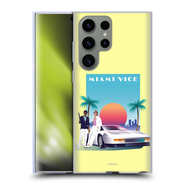 Miami Vice Graphics Poster Soft Gel Case for Samsung Galaxy S23 Ultra 5G