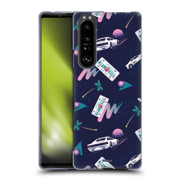 Miami Vice Graphics Pattern Soft Gel Case for Sony Xperia 1 III