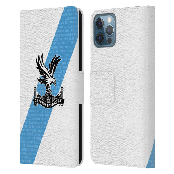 Crystal Palace FC 2023/24 Crest Kit Away Leather Book Wallet Case Cover For Apple iPhone 12 / iPhone 12 Pro