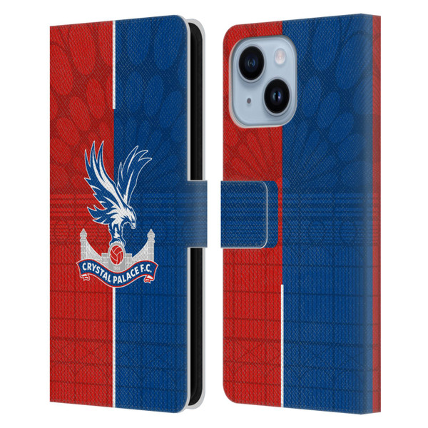 Crystal Palace FC 2023/24 Crest Kit Home Leather Book Wallet Case Cover For Apple iPhone 14 Plus