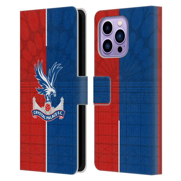 Crystal Palace FC 2023/24 Crest Kit Home Leather Book Wallet Case Cover For Apple iPhone 14 Pro Max