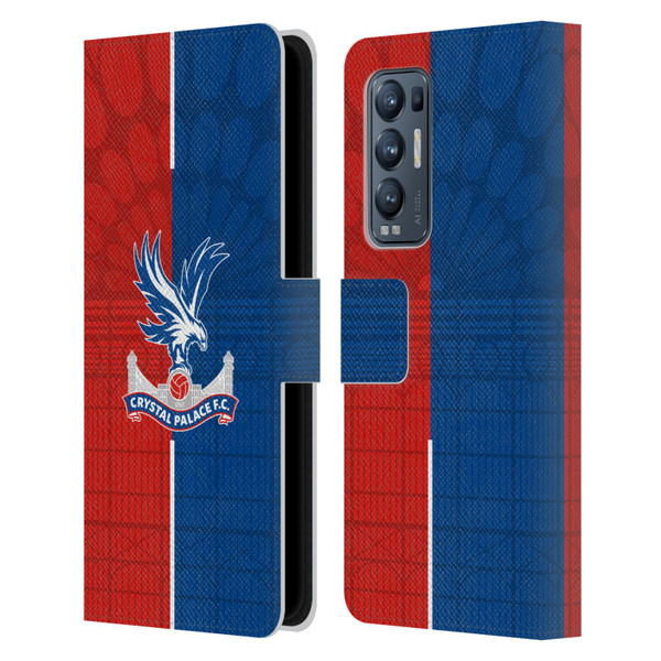 Crystal Palace FC 2023/24 Crest Kit Home Leather Book Wallet Case Cover For OPPO Find X3 Neo / Reno5 Pro+ 5G